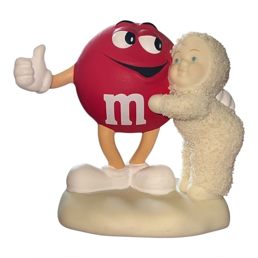 Department 56 M&M's Red is My Favorite Color Snowbabies Figurine 2004 EUC